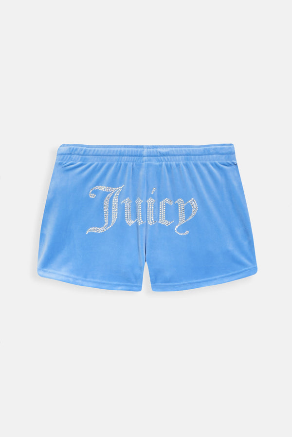 WASHED REGATTA VELOUR DIAMANTÉ TRACK SHORTS