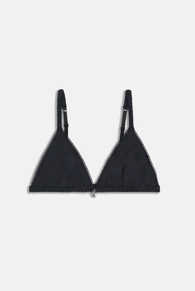 BLACK MICROFIBRE TRIANGLE BRA