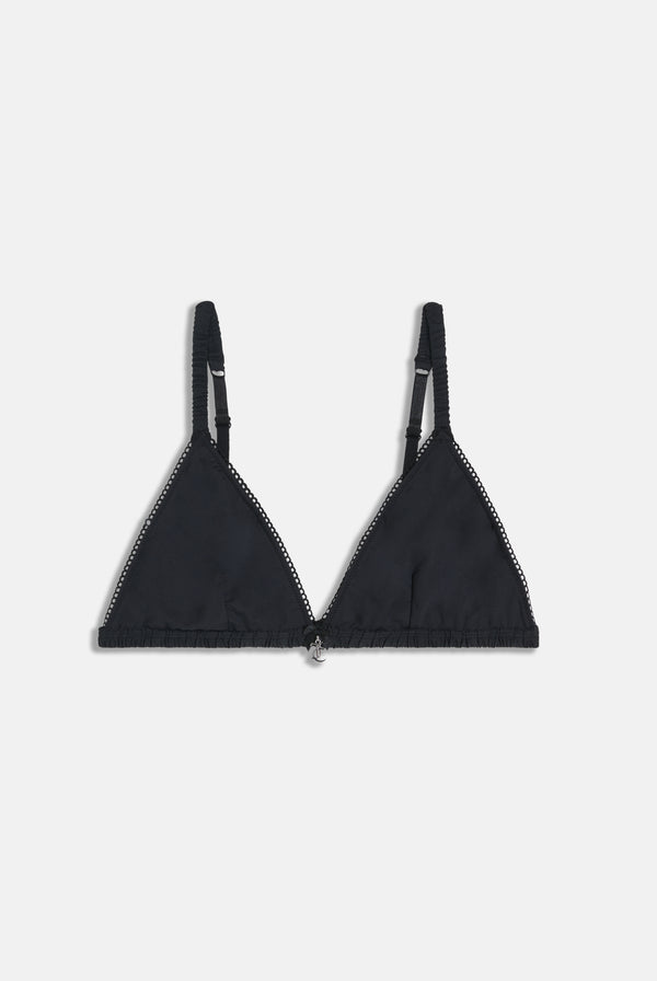 BLACK MICROFIBRE TRIANGLE BRA