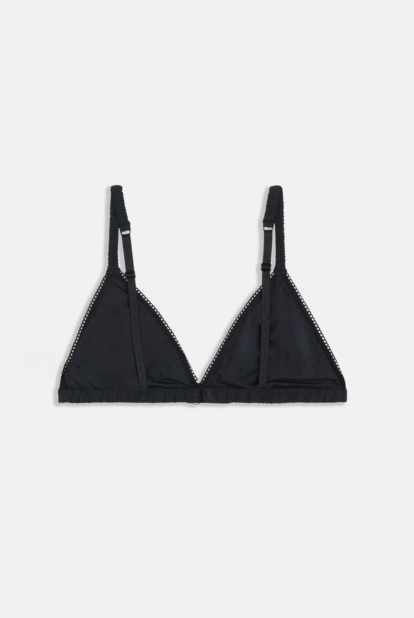 BLACK MICROFIBRE TRIANGLE BRA