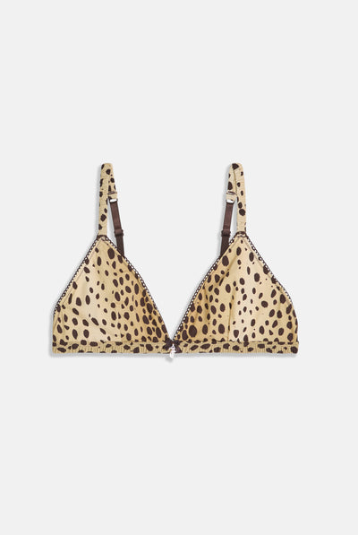 CHEETAH PRINT MICROFIBRE TRIANGLE BRA