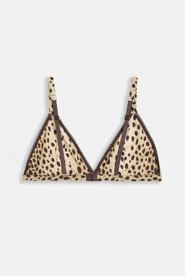 CHEETAH PRINT MICROFIBRE TRIANGLE BRA