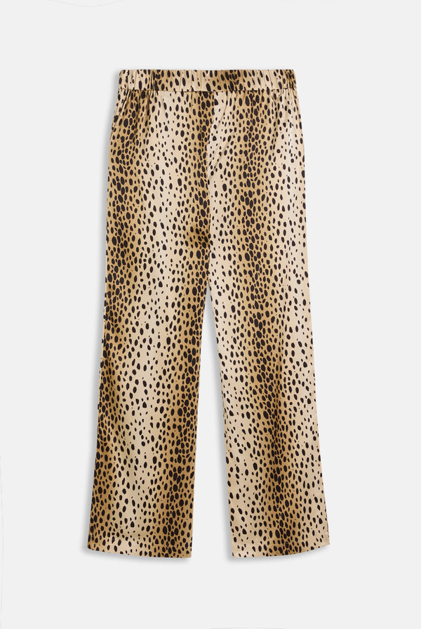 CHEETAH SATIN SHIRT PYJAMA SET