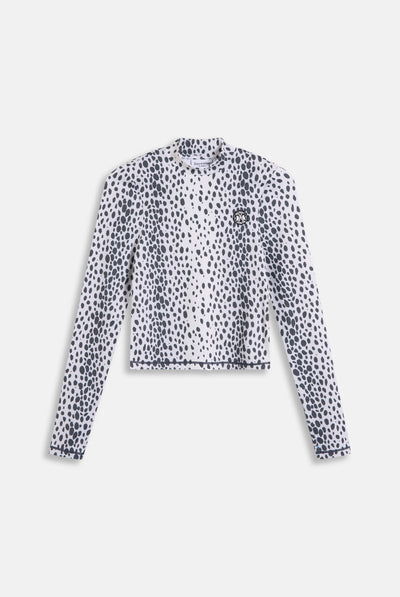 SKI SNOW LEOPARD PRINT LONG SLEEVE TOP