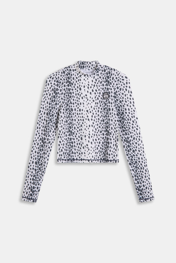 SKI SNOW LEOPARD PRINT LONG SLEEVE TOP