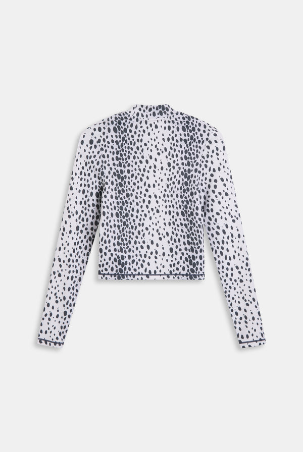 SKI SNOW LEOPARD PRINT LONG SLEEVE TOP