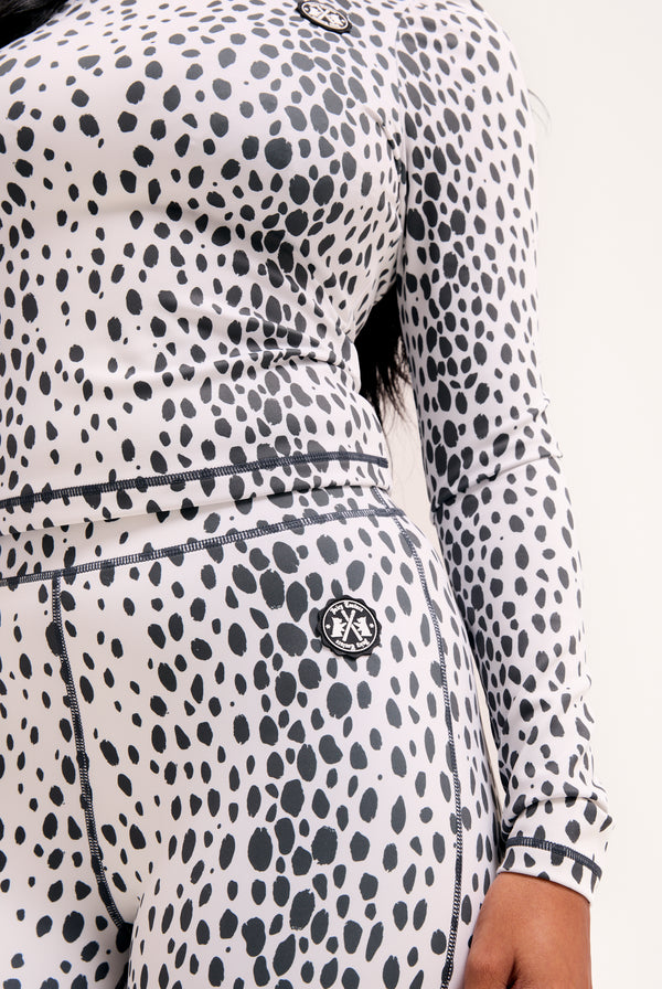 SKI SNOW LEOPARD PRINT LONG SLEEVE TOP