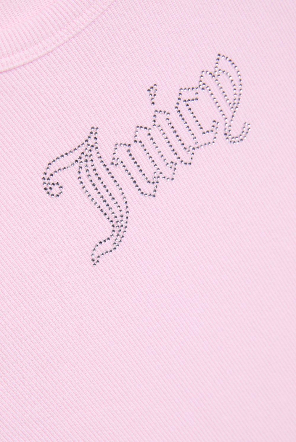Displays the cherry blossom ribbed 'juicy' branded outline diamanté racer vest featuring the juicy branding 