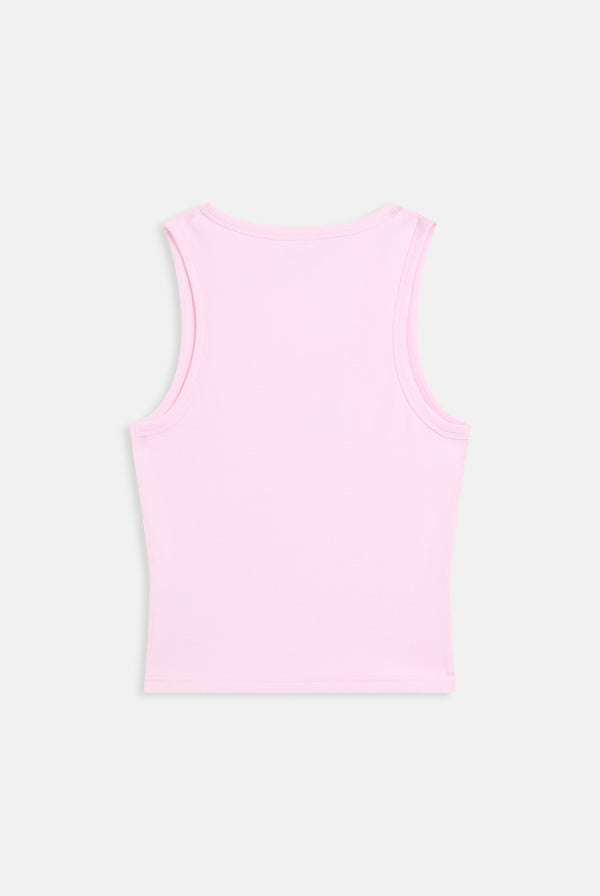 CHERRY BLOSSOM RIBBED OUTLINE DIAMANTE RACER VEST