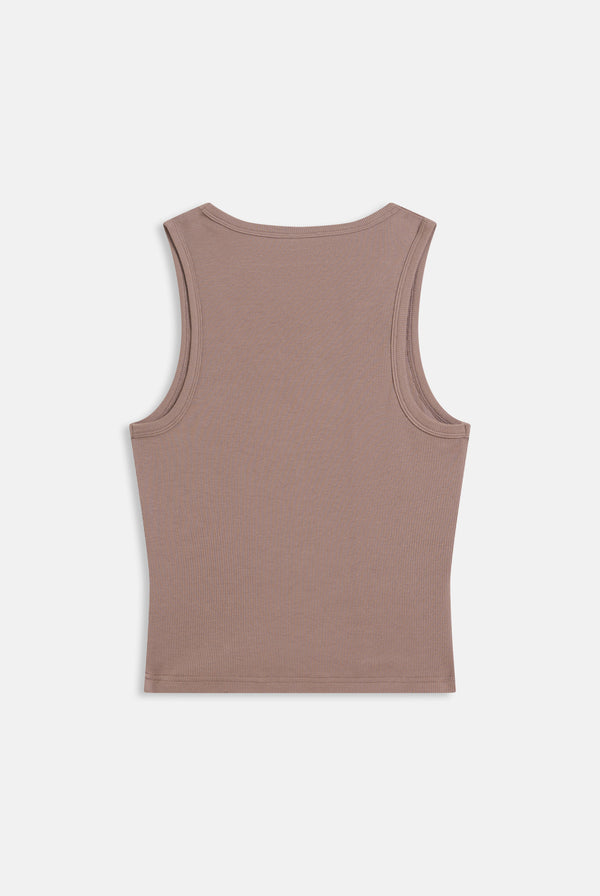 FUNGI RIBBED OUTLINE DIAMANTE RACER VEST