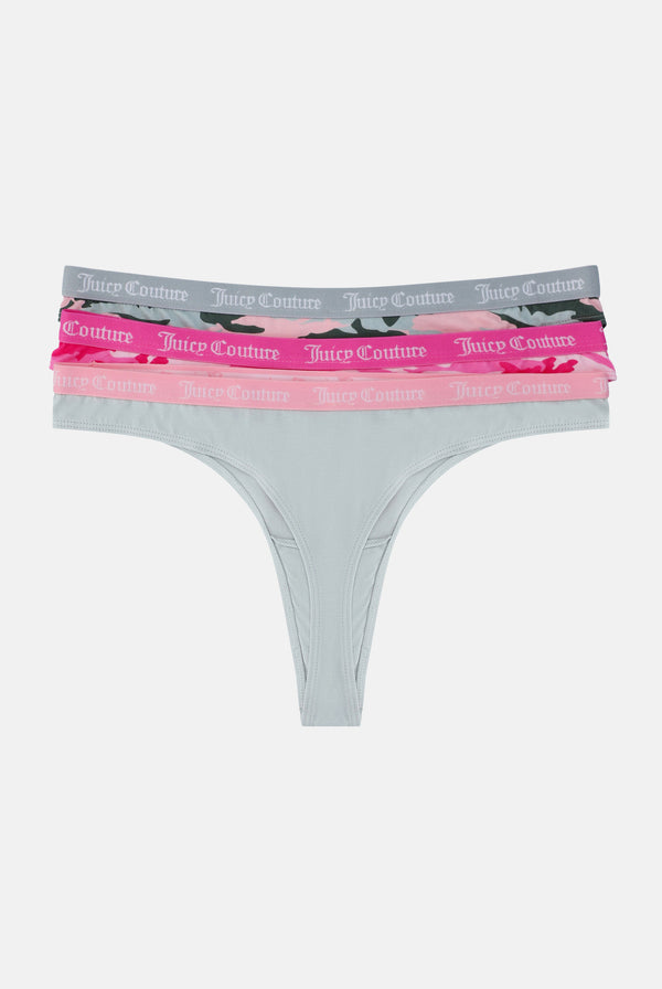 LACE THONG WITH CONTRAST SATIN ELASTIC