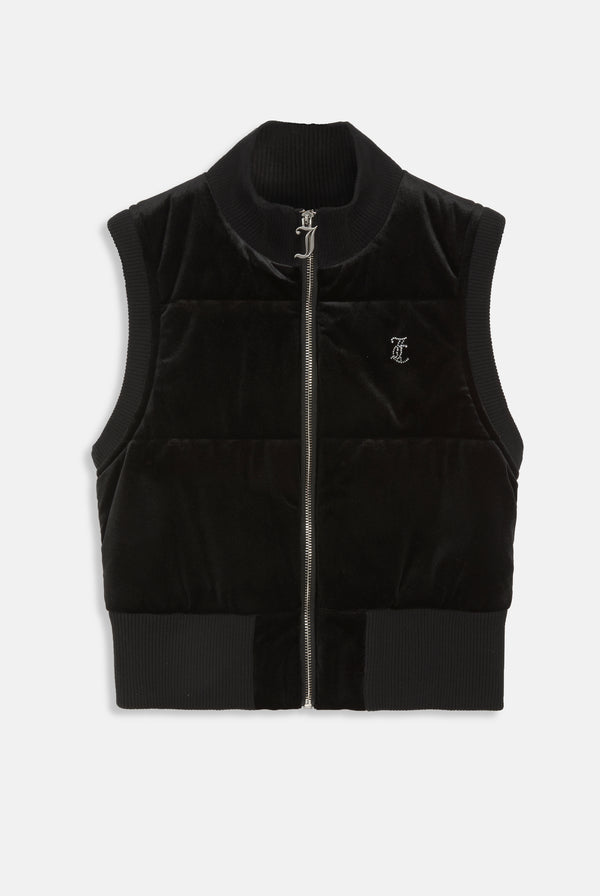 BLACK DIAMANTÉ VELOUR GILET