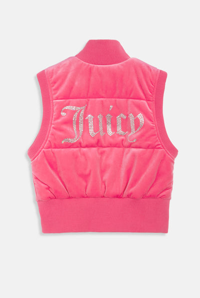 HOT PINK DIAMANTÉ VELOUR GILET