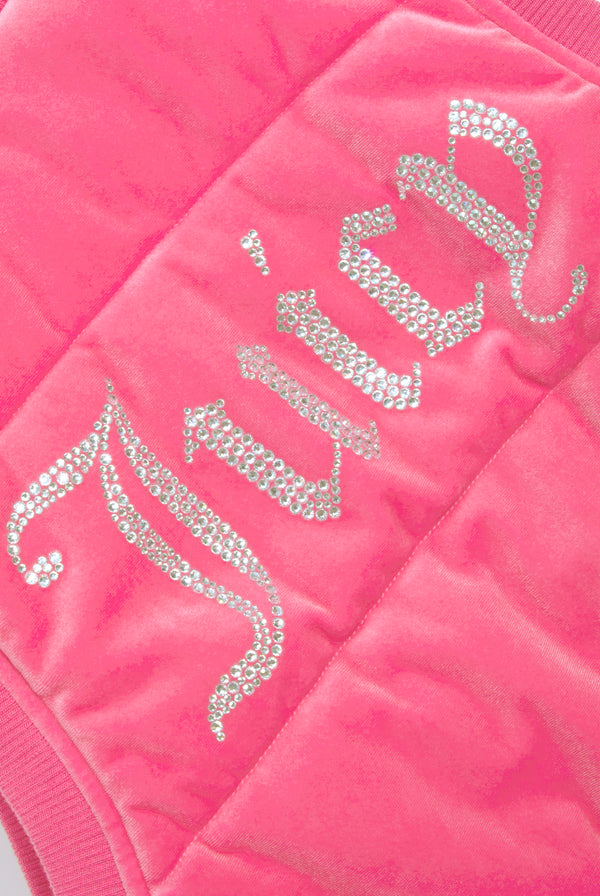 HOT PINK DIAMANTÉ VELOUR GILET