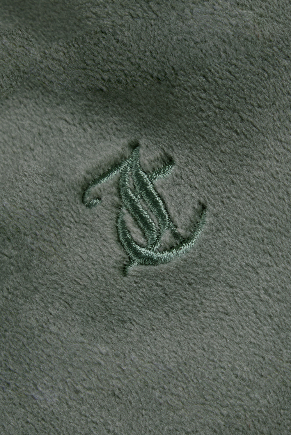 Displays the Thyme 'Juicy' branded classic velour Robertson hoodie featuring the juicy couture logo branding