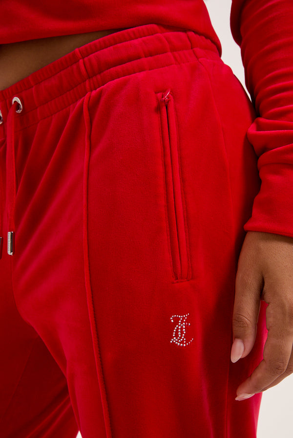 TOREADOR VELOUR OUTLINE DIAMANTÉ TRACKSUIT BOTTOM