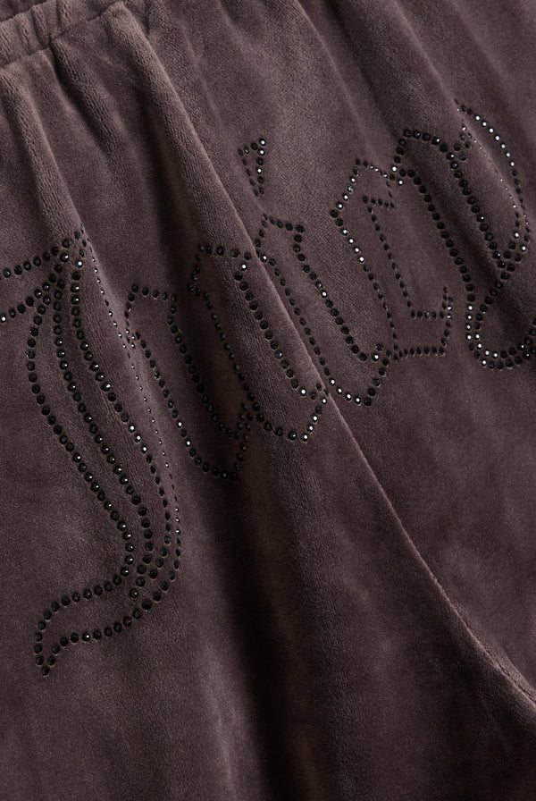 JAVA VELOUR OUTLINE DIAMANTÉ TRACKSUIT BOTTOM