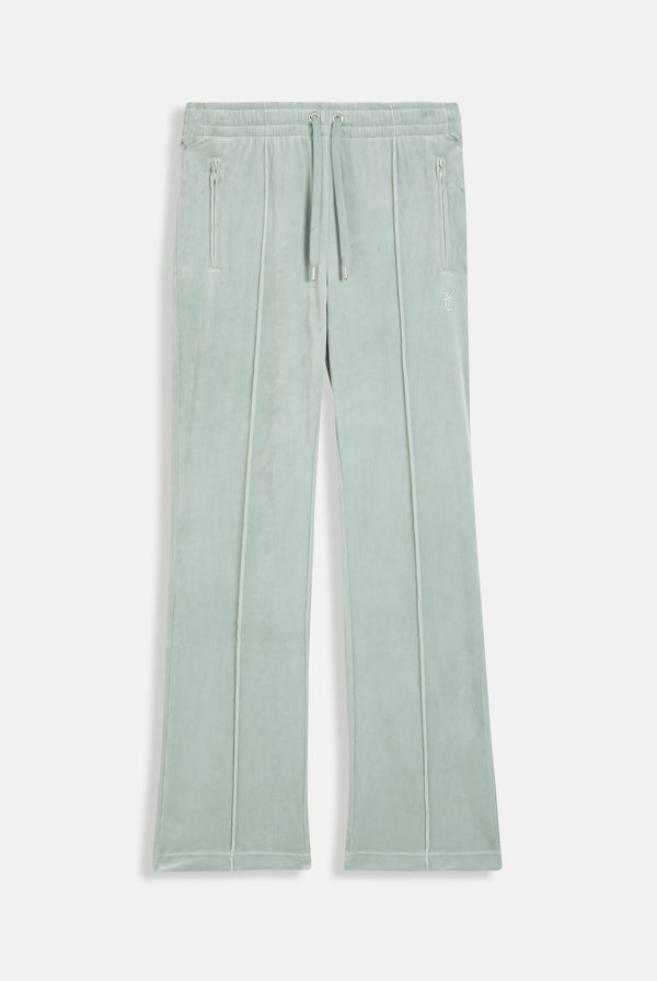 PURITAN GREY VELOUR OUTLINE DIAMANTÉ TRACKSUIT BOTTOM