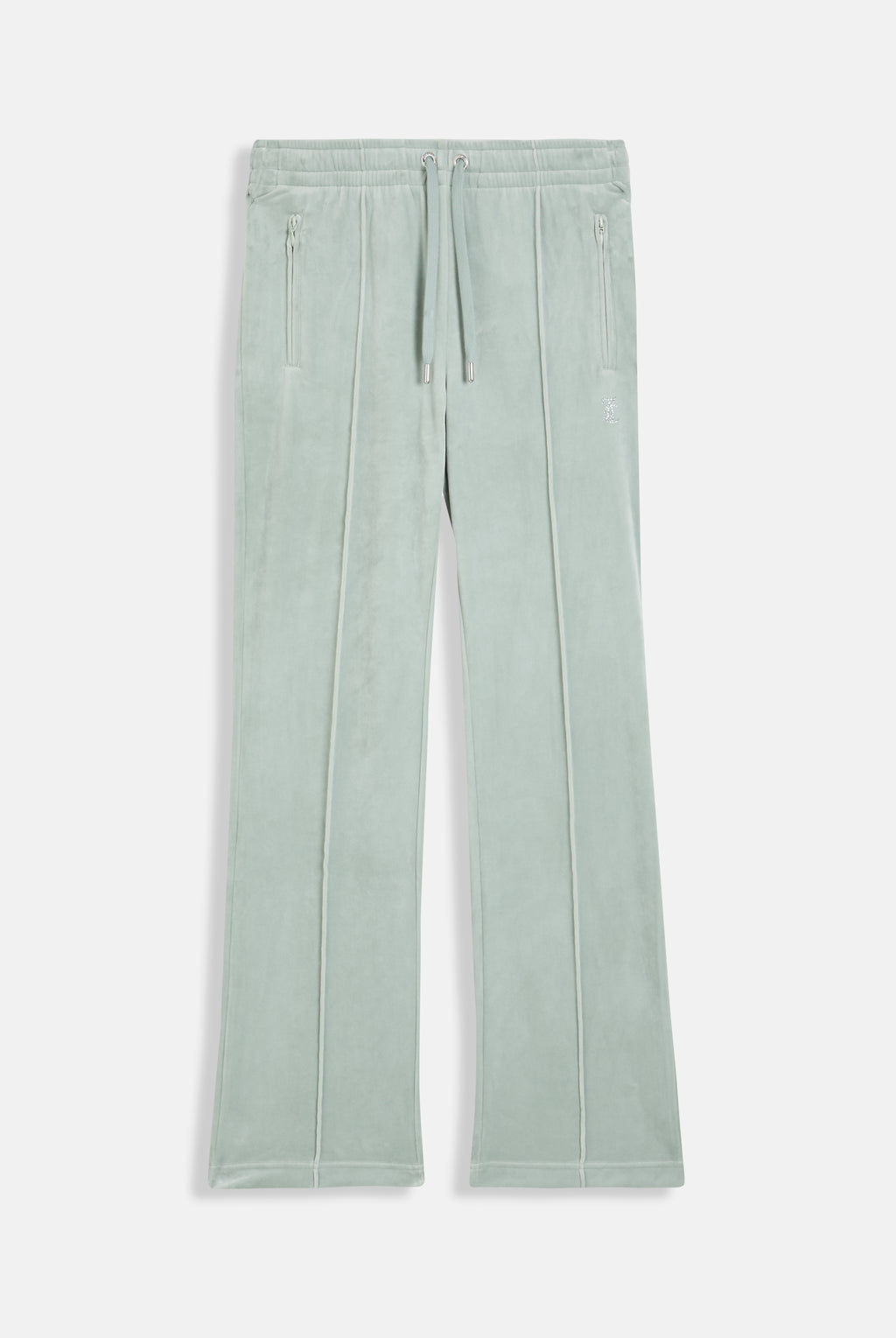 PURITAN GREY VELOUR OUTLINE DIAMANTÉ TRACKSUIT BOTTOM