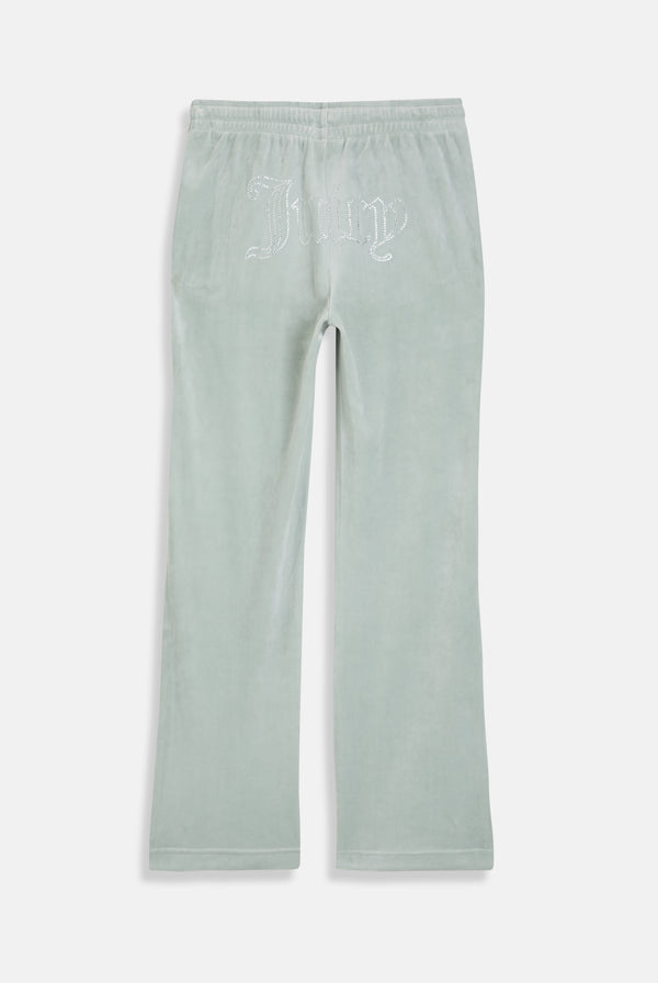 PURITAN GREY VELOUR OUTLINE DIAMANTÉ TRACKSUIT BOTTOM