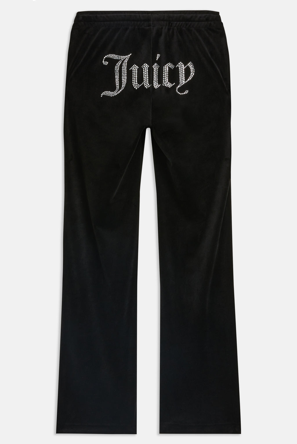 BLACK VELOUR DIAMANTÉ TRACKSUIT BOTTOM