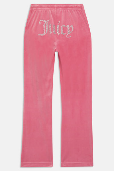 PINK LEMONADE VELOUR DIAMANTÉ TRACKSUIT BOTTOM