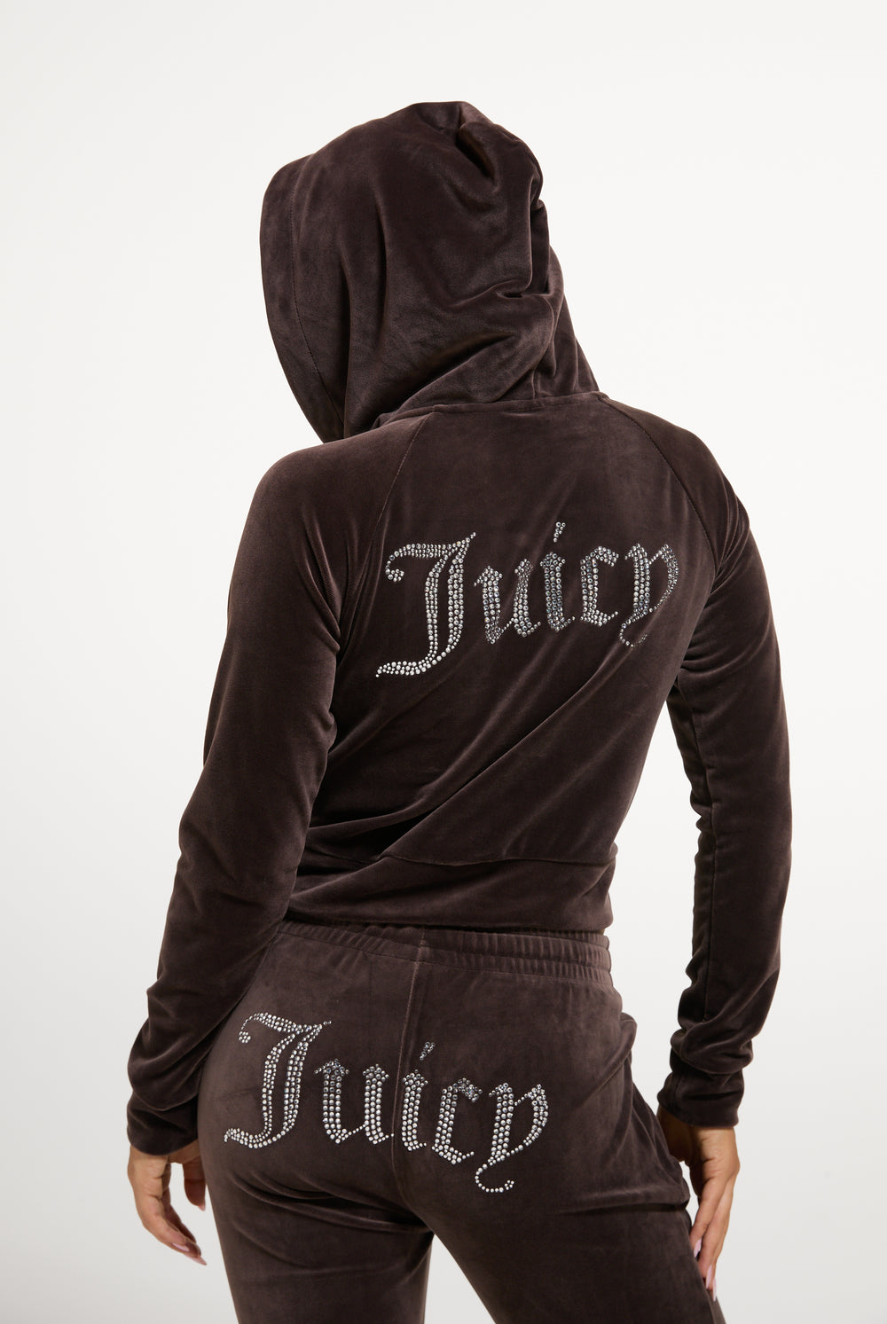 Java Diamanté Velour Zip-Through Hoodie