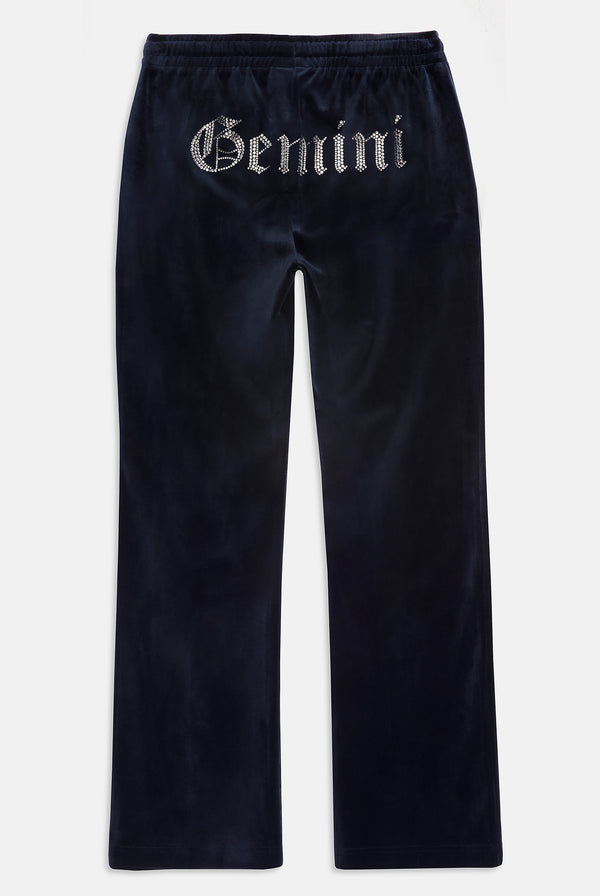 GEMINI' NIGHT SKY VELOUR DIAMANTÉ TRACKSUIT BOTTOM