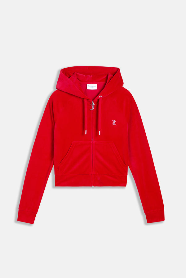 TOREADOR DIAMANTÉ VELOUR ZIP-THROUGH HOODIE