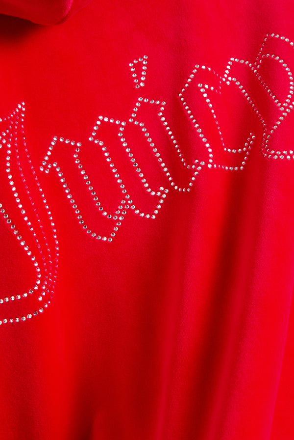 TOREADOR DIAMANTÉ VELOUR ZIP-THROUGH HOODIE