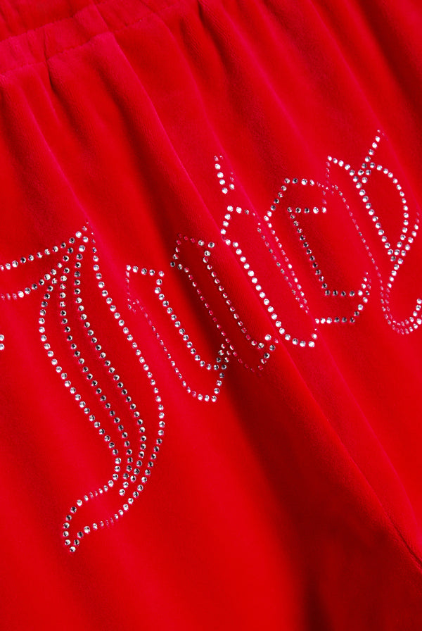 TOREADOR VELOUR OUTLINE DIAMANTÉ TRACKSUIT BOTTOM