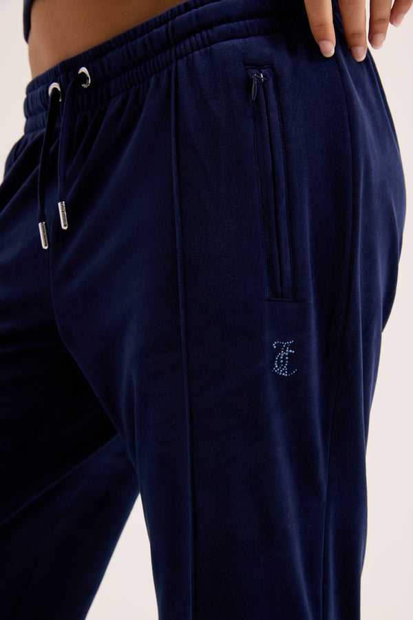 NIGHT SKY VELOUR OUTLINE DIAMANTÉ TRACKSUIT BOTTOM