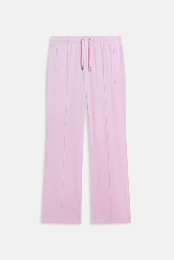 CHERRY BLOSSOM VELOUR OUTLINE DIAMANTÉ TRACKSUIT BOTTOM