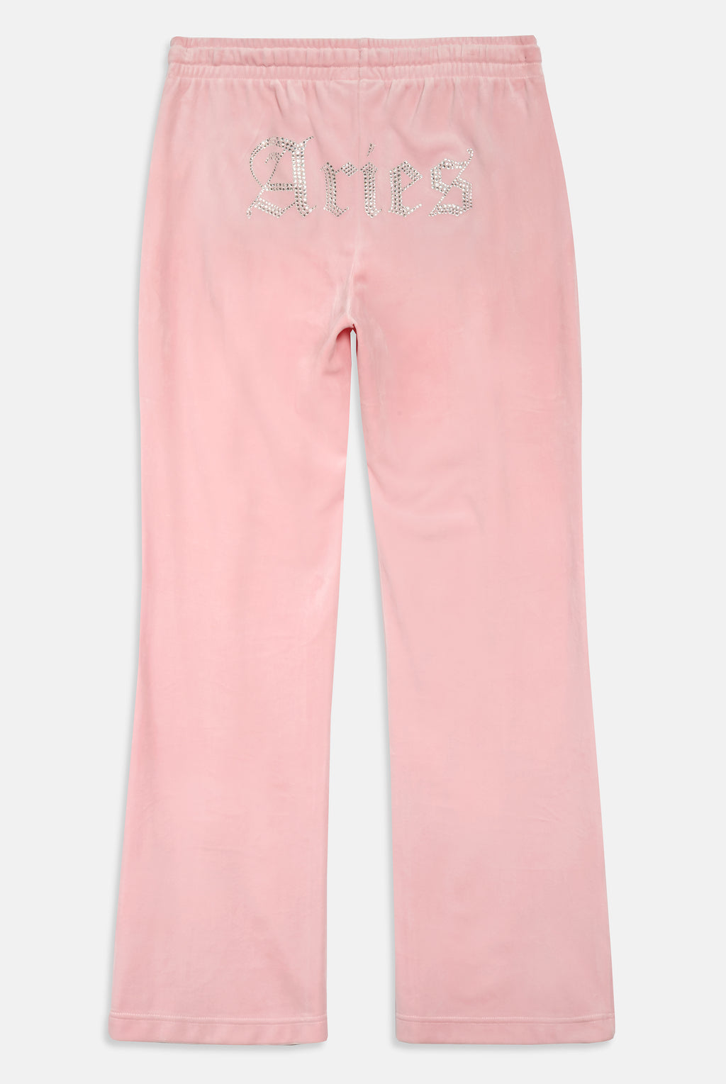 ARIES' CANDY PINK VELOUR DIAMANTÉ TRACKSUIT BOTTOM