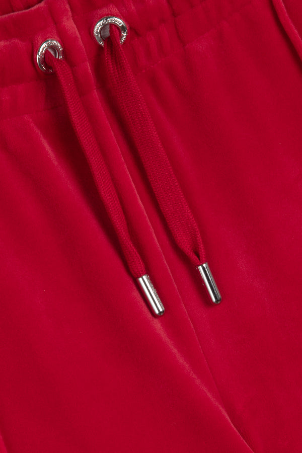 ASTOR RED VELOUR DIAMANTÉ TRACKSUIT BOTTOM
