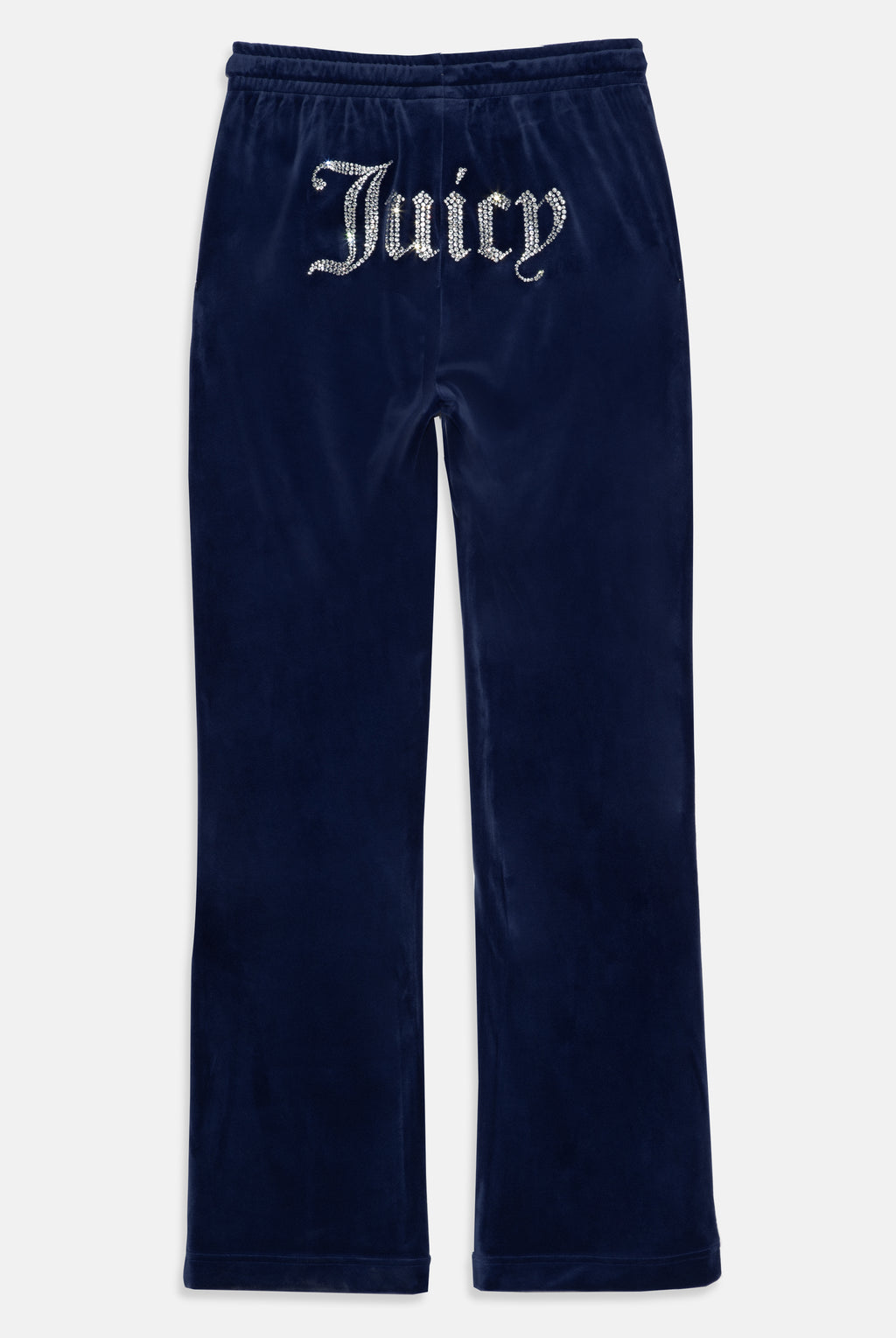 BLUE DEPTHS VELOUR DIAMANTÉ TRACKSUIT BOTTOM