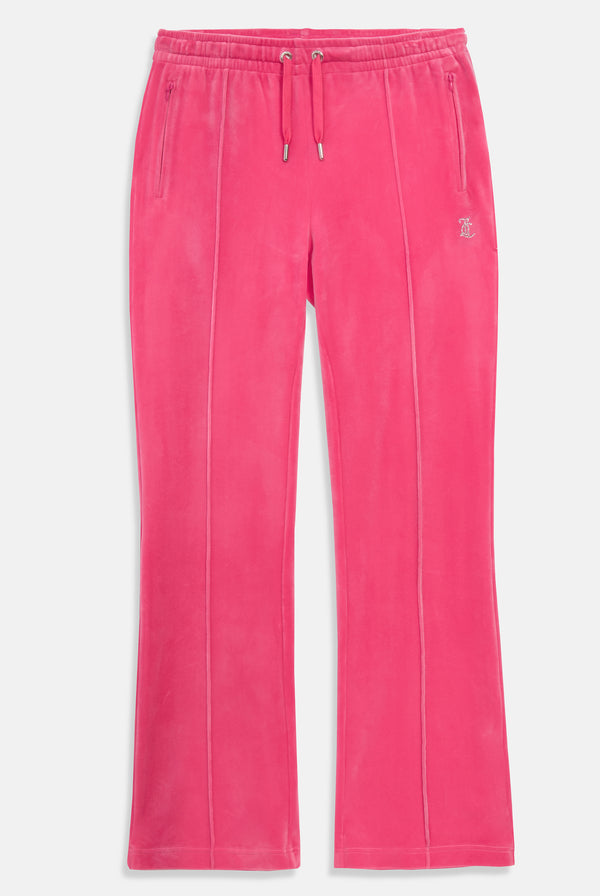 HOT PINK VELOUR DIAMANTÉ TRACKSUIT BOTTOM