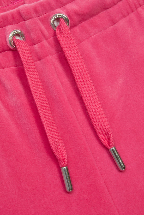 HOT PINK VELOUR DIAMANTÉ TRACKSUIT BOTTOM