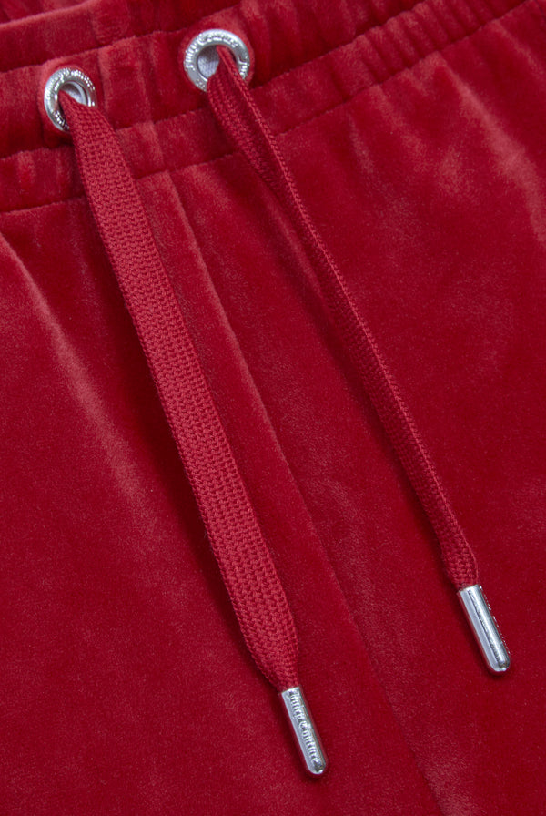 RED DAHLIA VELOUR DIAMANTÉ TRACKSUIT BOTTOM