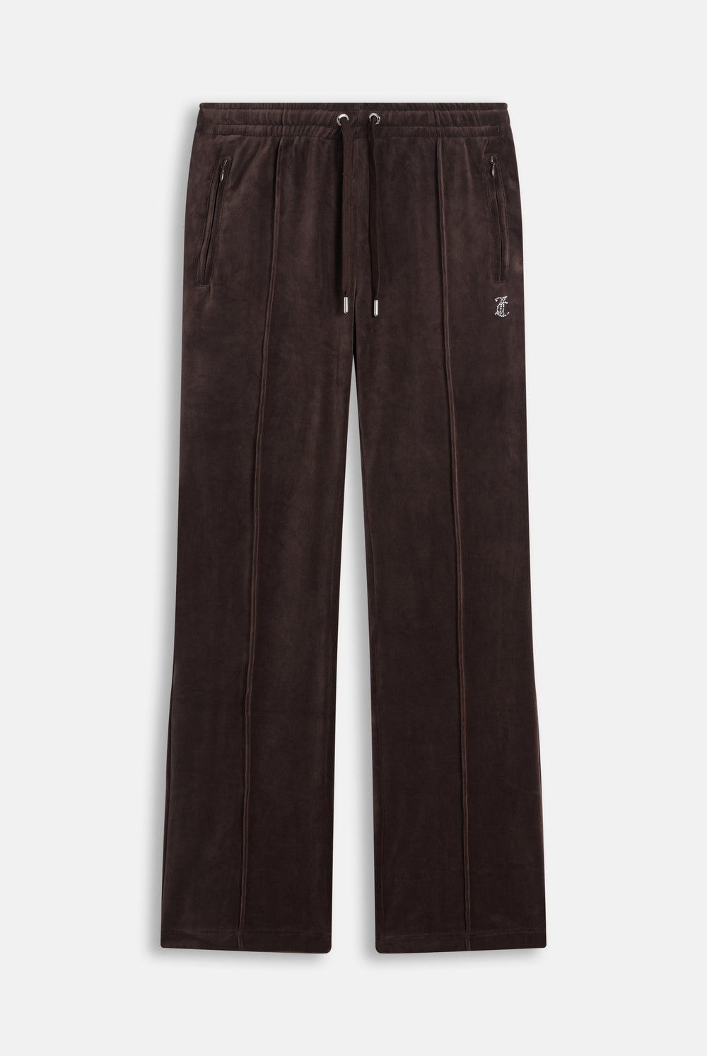 Displays the Java 'Juicy' branded Velour Diamanté Tracksuit Bottom