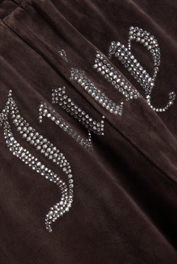 Displays the Java 'Juicy' branded Velour Diamanté Tracksuit Bottom