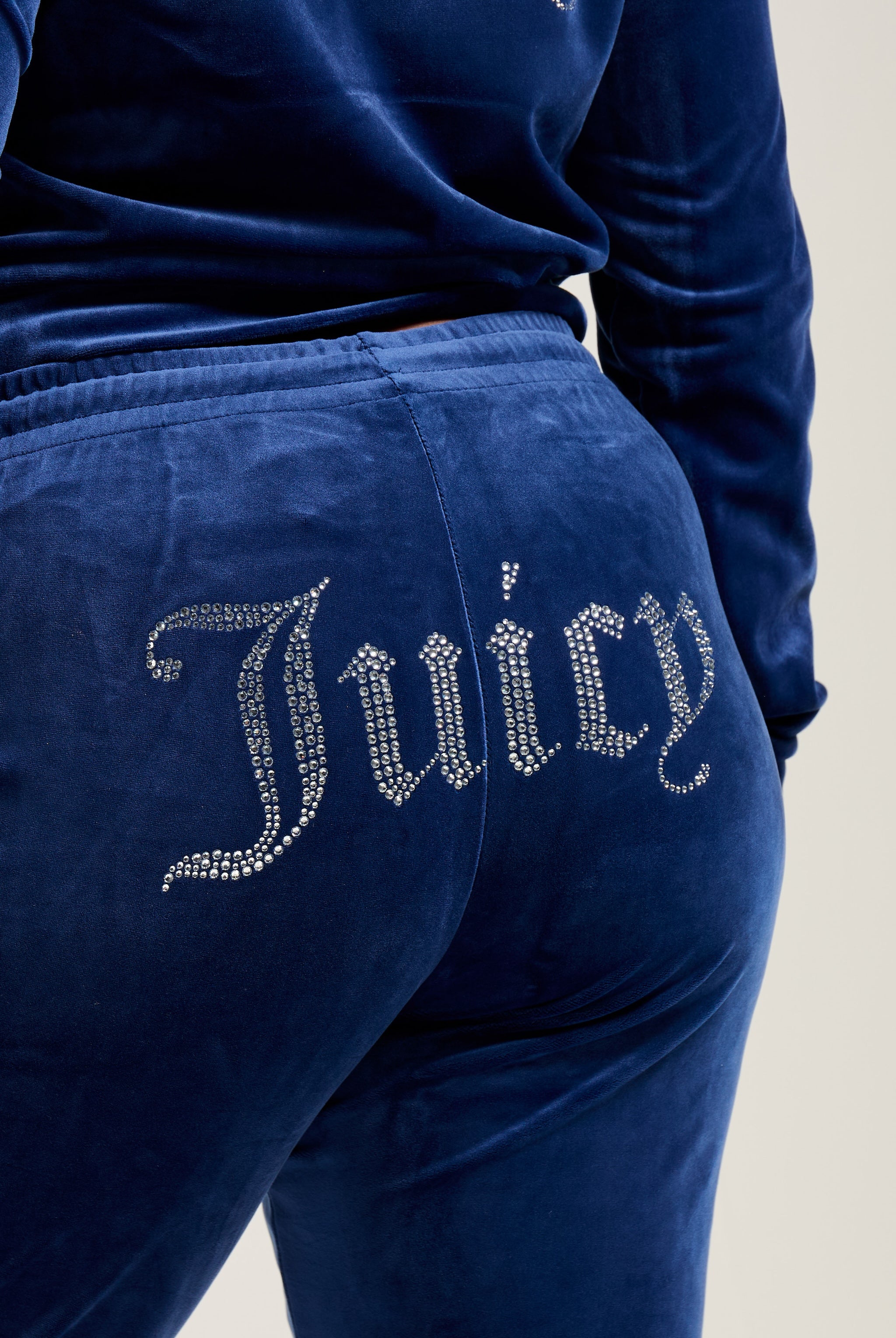 BLUE DEPTHS VELOUR DIAMANTE TRACKSUIT BOTTOM Juicy Couture UK