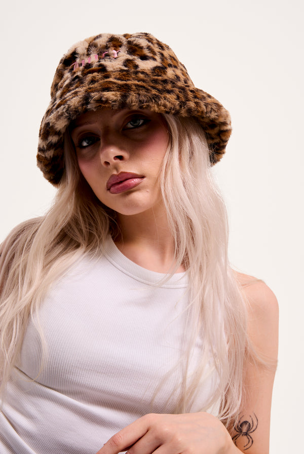 LEOPARD FAUX FUR HAT