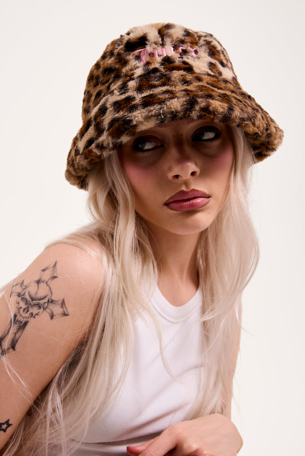 LEOPARD FAUX FUR HAT