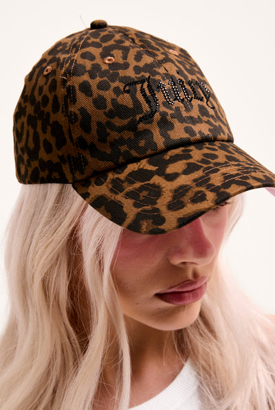 LEOPARD PRINT LOGO CAP