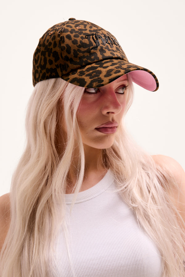LEOPARD PRINT LOGO CAP