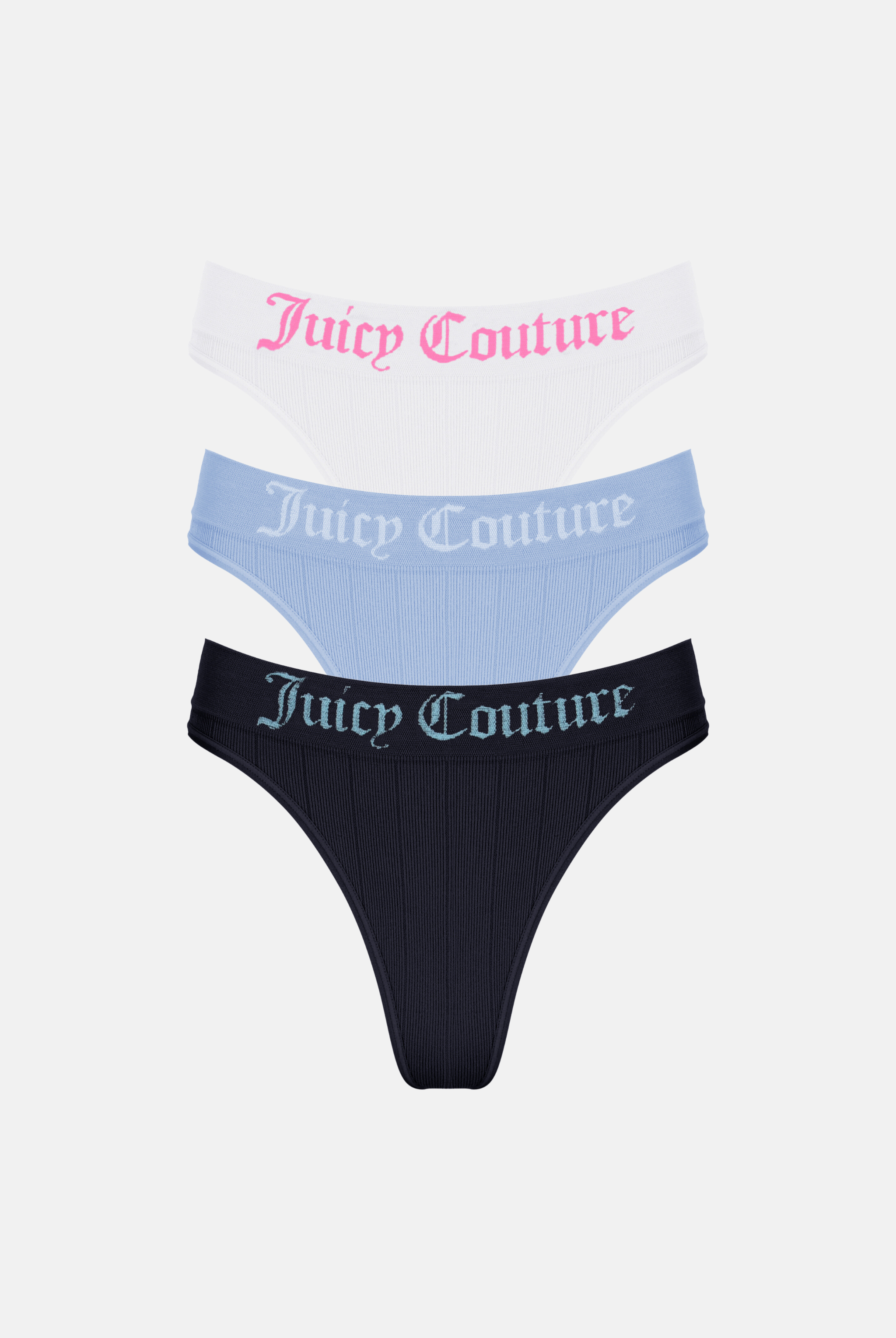 MULTI PACK OF 3 SEAMLESS RIB THONGS – Juicy Couture UK