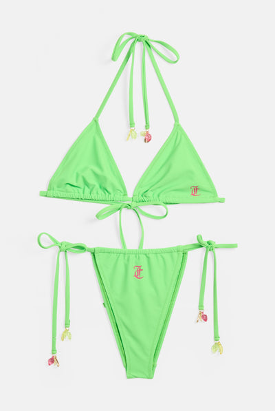 SUMMER GREEN FRUIT CHARM RECYCLED BIKINI