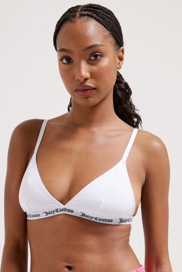 WHITE COTTON TRIANGLE BRA