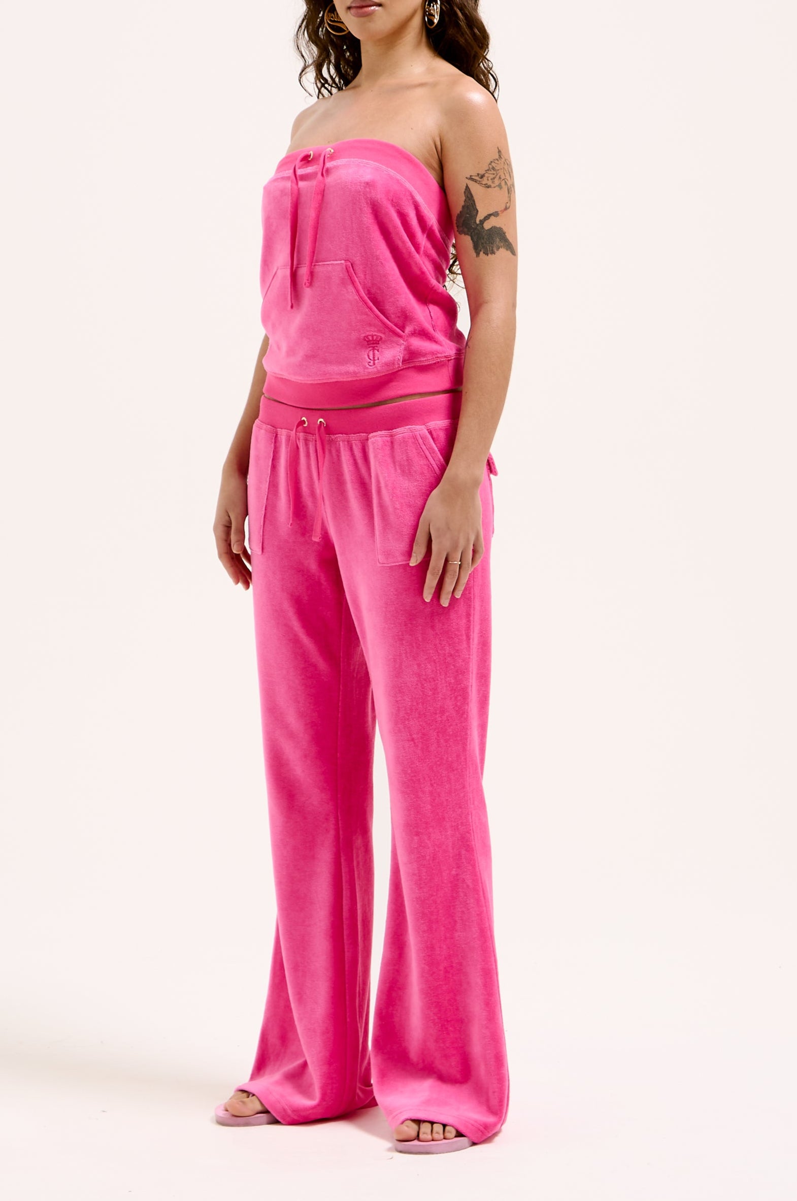 NOSTALGIA PINK BAMBOO VELOUR HERITAGE TUBE TOP – Juicy Couture UK